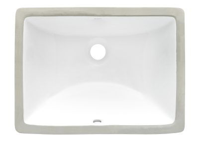 Rectangular White Porcelain Vanity Sink Under Mount